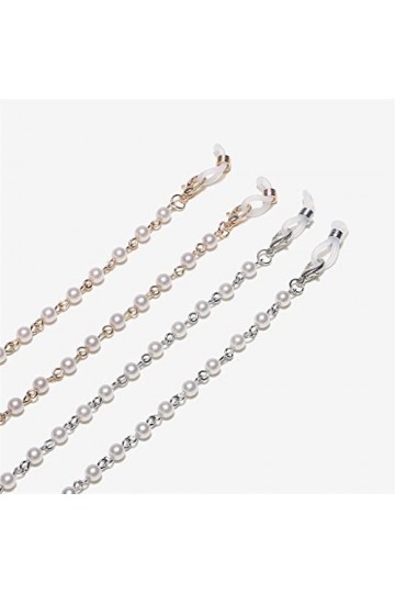 SUNMME Chaîne de Lunettes Or 5mm Perle Cordon de Lunettes