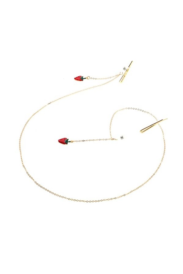 OITTO Accessoires Cordon de Lunettes en métal Or Fraise Pendentif chaîne de Lunettes Accessoires de Mode