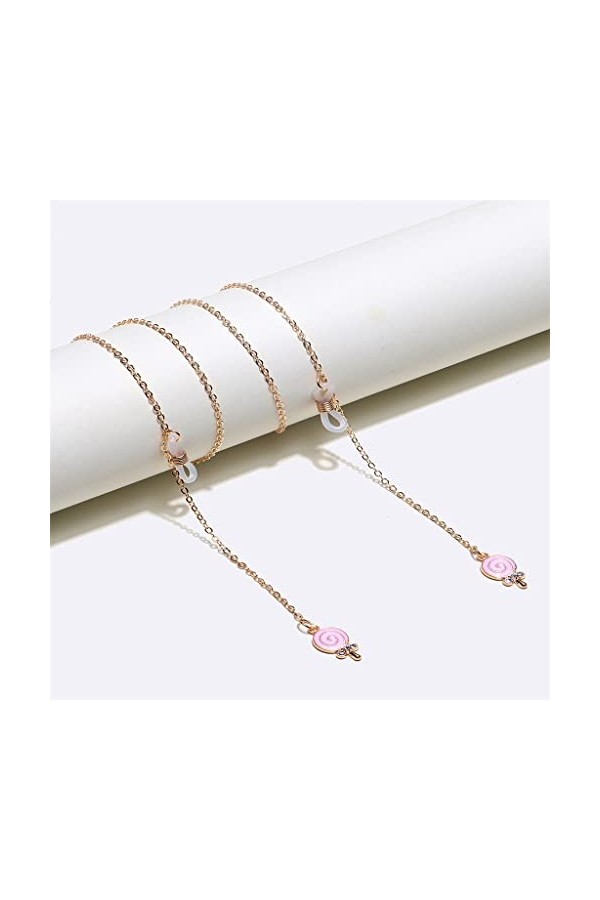 XOUVY Chaîne de Lunettes en métal avec Pendentif en Strass doré et chaîne de Lunettes D Talla ?nica 