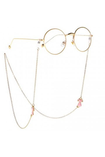 XOUVY Corde à Lunettes en métal Or Rose Belle chaîne à Lunettes Pendentif D Talla?nica 