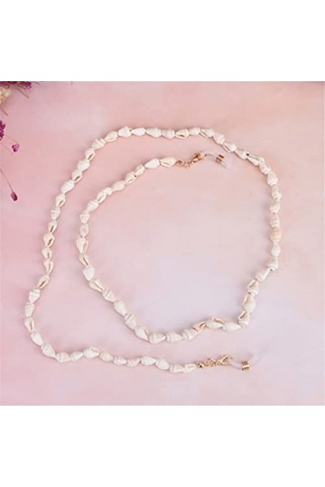 FBITE FXJ Lot de 2 chaînes de lunettes pratiques pour lunettes de soleil en forme de coque, sangle de cou, corde, chaîne de l