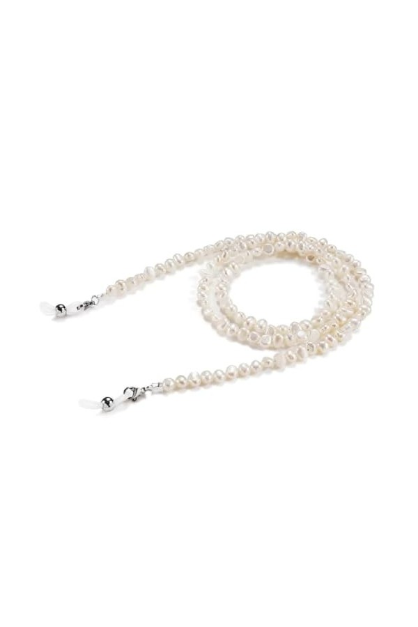 Sweden Chaîne de lunettes en perles, chaîne antidérapante, écharpe for vêtements for femmes Color : Argento, Size : 68cm 