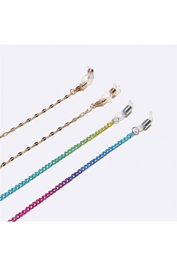 SUNMME Ensemble Chaîne à Lunettes Cuivre Chaîne Épaisse Sept Couleurs Chaîne à Lèvres Or Corde à Lunettes