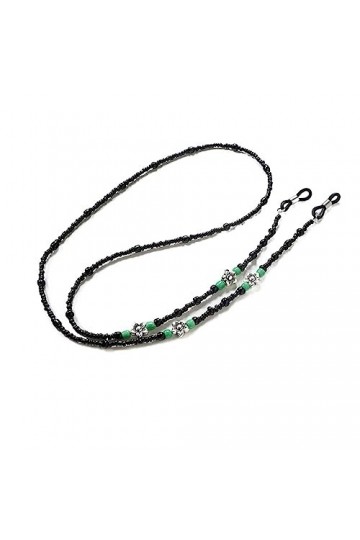 DOUBAO Petite chaîne en métal Décolleté Chaîne de Lunettes Chaîne de Lunettes en Perles de Cristal Vintage Color : Argento, 