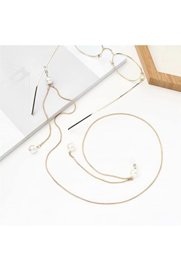 OITTO Chaîne rétro chaîne de Lunettes littéraires Cou Suspendu Perle Longue Section Lunettes de Lecture chaîne Anti-Perte