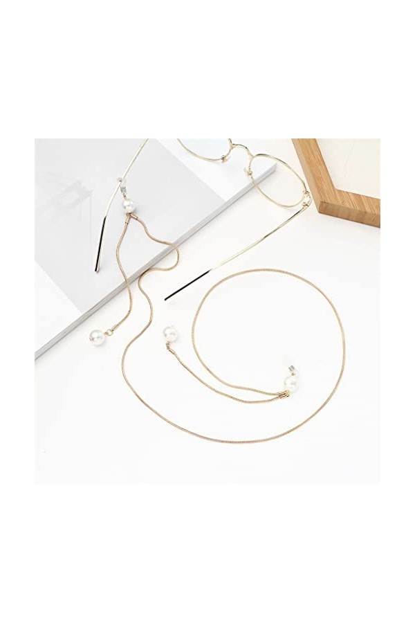 OITTO Chaîne rétro chaîne de Lunettes littéraires Cou Suspendu Perle Longue Section Lunettes de Lecture chaîne Anti-Perte