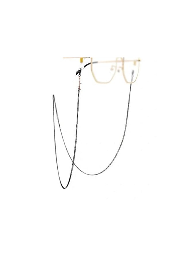 SDFGH Chaîne De Lunettes Noire For Femmes Lanière Rétro Personnalité Lunettes Chaîne Lanière Accessoire Antidérapant