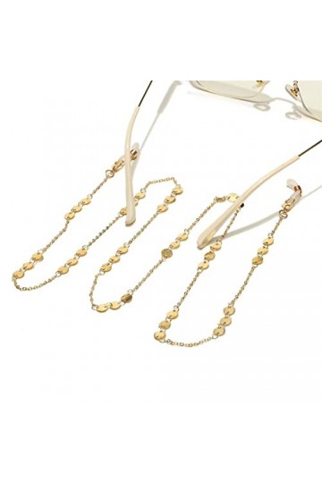 XOUVY Chaîne de Lunettes en métal Pendentif Disque dor Chaîne de Lunettes Faite à la Main Chaîne de Lunettes D Talla?nica 