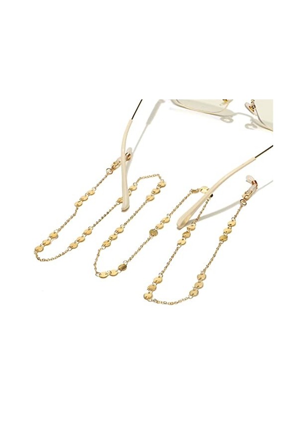 XOUVY Chaîne de Lunettes en métal Pendentif Disque dor Chaîne de Lunettes Faite à la Main Chaîne de Lunettes D Talla?nica 
