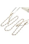 XOUVY Perles de cuivre et Collier de lanière de Lunettes de Perles chaîne de Lunettes Anti-Perte Corde de Lunettes Anti-Chute