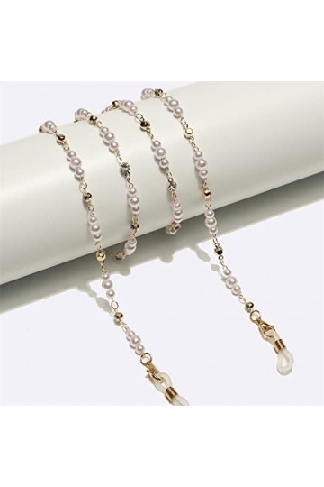 XOUVY Perles de cuivre et Collier de lanière de Lunettes de Perles chaîne de Lunettes Anti-Perte Corde de Lunettes Anti-Chute