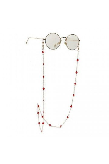 XOUVY Chaîne de Lunettes en Cristal Faite à la Main chaîne de Lunettes personnalité Lunettes Corde Longe Embout Corde Couleu