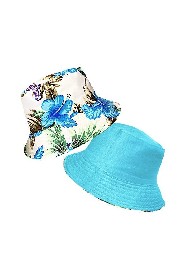 TOSKATOK® Anti UV UPF 50+ Bob réversible pour Femmes à Fleurs rétro en Coton