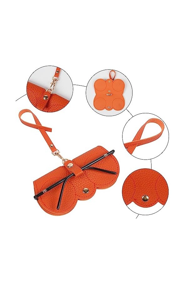 NAVESO Lot de 4 étuis à lunettes de soleil tendance en cuir souple - Étui à lunettes mince portable - Étui de protection de v