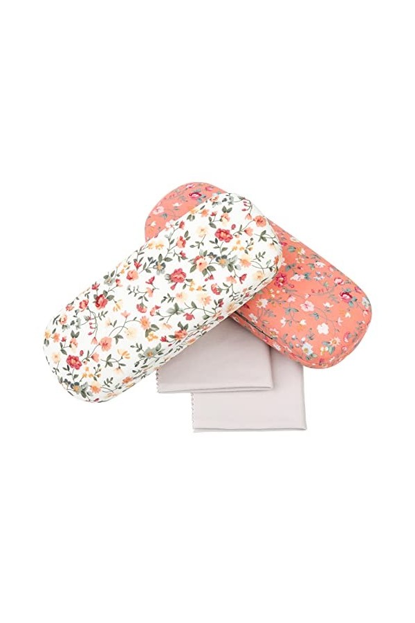 Xinda Lot de 2 étuis à lunettes rigides et portables en tissu à motif floral - Pour homme et femme - Pour lunettes myopie - R