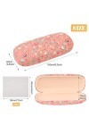 Xinda Lot de 2 étuis à lunettes rigides et portables en tissu à motif floral - Pour homme et femme - Pour lunettes myopie - R