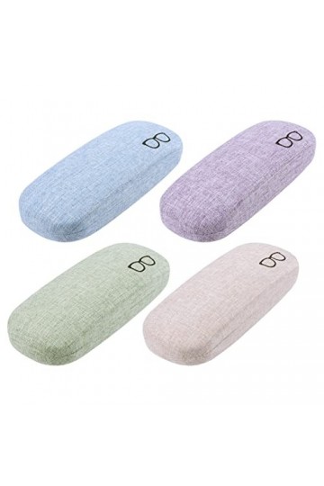 JSMTKJ 4 Pcs Étui à Lunettes Rigide, Étui à Lunettes Rigide en Toile de Lin Portable Étui de protection pour Femmes Hommes Or