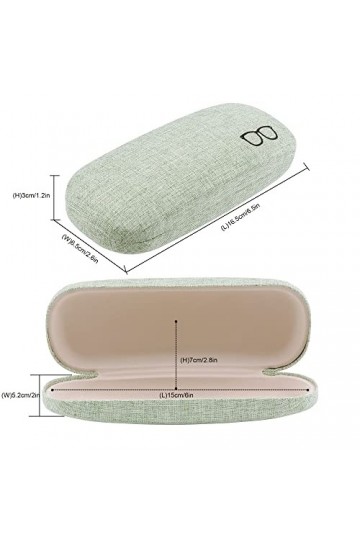 JSMTKJ 4 Pcs Étui à Lunettes Rigide, Étui à Lunettes Rigide en Toile de Lin Portable Étui de protection pour Femmes Hommes Or