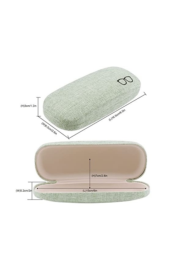 JSMTKJ 4 Pcs Étui à Lunettes Rigide, Étui à Lunettes Rigide en Toile de Lin Portable Étui de protection pour Femmes Hommes Or