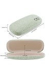 JSMTKJ 4 Pcs Étui à Lunettes Rigide, Étui à Lunettes Rigide en Toile de Lin Portable Étui de protection pour Femmes Hommes Or