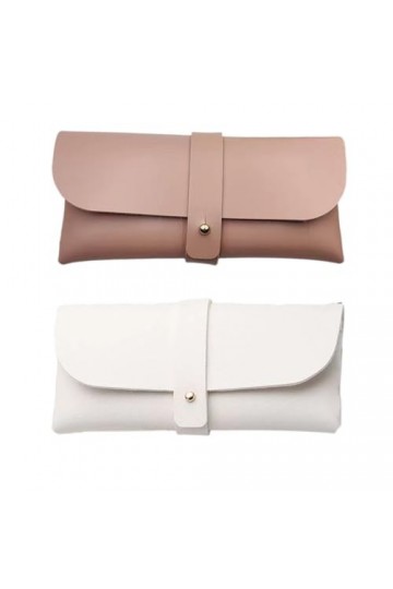 HNJUSR 2 Pièces étui lunettes cuir, PU cuir poche Sac Souple de Lunettes de Soleil,pochette de rangement pour lunettes,Stocka