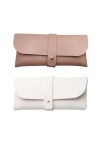 HNJUSR 2 Pièces étui lunettes cuir, PU cuir poche Sac Souple de Lunettes de Soleil,pochette de rangement pour lunettes,Stocka