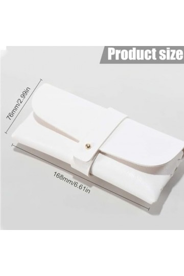 HNJUSR 2 Pièces étui lunettes cuir, PU cuir poche Sac Souple de Lunettes de Soleil,pochette de rangement pour lunettes,Stocka