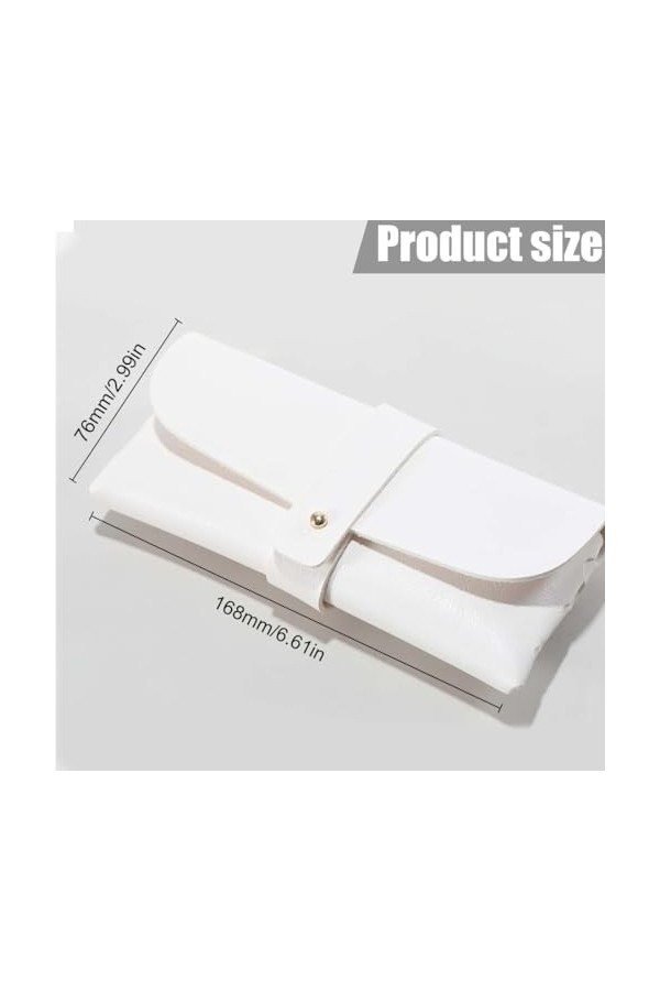 HNJUSR 2 Pièces étui lunettes cuir, PU cuir poche Sac Souple de Lunettes de Soleil,pochette de rangement pour lunettes,Stocka
