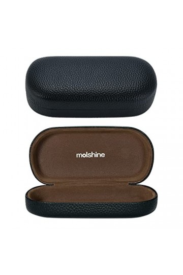 molshine Étui rigide pour lunettes de soleil en cuir PU, étui classique extra large pour lunettes de soleil et lunettes surdi