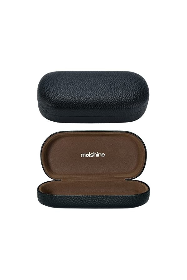 molshine Étui rigide pour lunettes de soleil en cuir PU, étui classique extra large pour lunettes de soleil et lunettes surdi