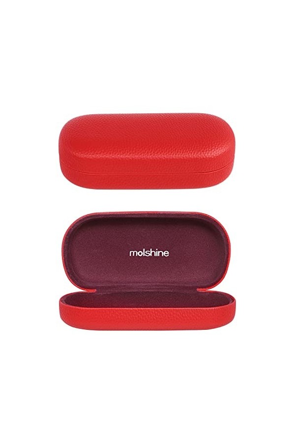 molshine Étui rigide pour lunettes de soleil en cuir PU, étui classique extra large pour lunettes de soleil et lunettes surdi