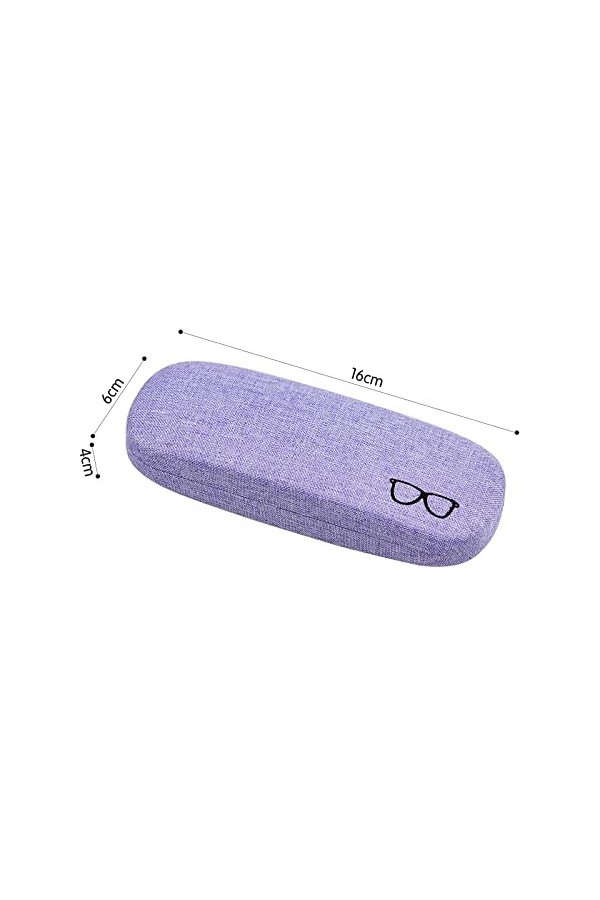 KINGOZOYI 4 Pcs Étuis à Lunettes Rigides en Toile de Lin, Boîte de Protection de Lunettes de Soleil avec 4 Tissu pour Lunette