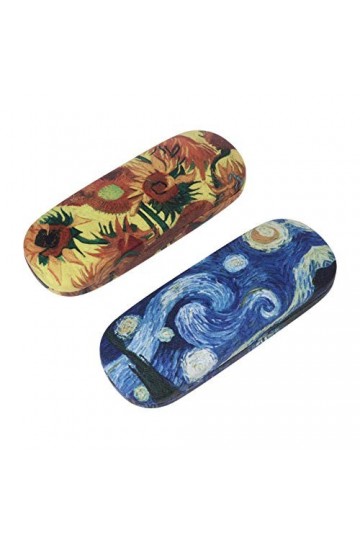 Healifty Lot de 2 étuis rigides en cuir pour lunettes de soleil - Pour femmes, hommes, étudiants - Van Gogh
