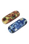 Healifty Lot de 2 étuis rigides en cuir pour lunettes de soleil - Pour femmes, hommes, étudiants - Van Gogh
