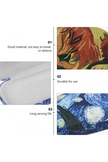 Healifty Lot de 2 étuis rigides en cuir pour lunettes de soleil - Pour femmes, hommes, étudiants - Van Gogh
