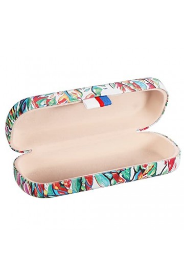 MoKo Étui à Lunettes Universel, Étui Rigide à Lunettes de Soleil en Cuir PU, Boîte à Lunettes Anti-Chute avec Chiffon de Nett