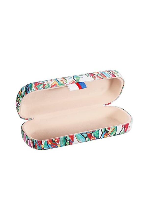 MoKo Étui à Lunettes Universel, Étui Rigide à Lunettes de Soleil en Cuir PU, Boîte à Lunettes Anti-Chute avec Chiffon de Nett