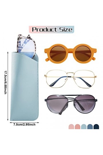 Heyu-Lotus Lot de 6 étuis à lunettes, étui à lunettes de soleil, étui à lunettes en cuir, étui à lunettes portable pour homme