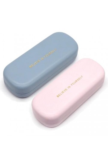 SZQIUNUBI 2 Pièces Étuis à Lunettes en Cuir PU Éetui à Lunettes Rigide Femme Étui Rigide pour Lunettes Étui à Lunettes Rigide