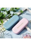 SZQIUNUBI 2 Pièces Étuis à Lunettes en Cuir PU Éetui à Lunettes Rigide Femme Étui Rigide pour Lunettes Étui à Lunettes Rigide