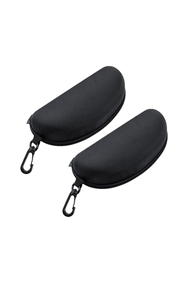 Queerelele Étui à Lunettes Universel Étui à Lunettes de Soleil Semi-Rigide Anti-Rayures Étuis à Lunettes avec Crochet à Gliss
