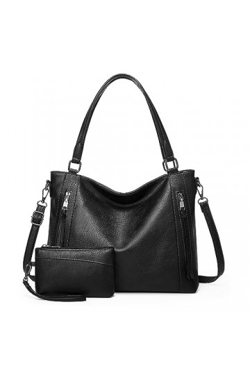 VINBAGGE Sac a Main Femme en PU Sac Fourre Tout Femme Ensemble Petit Sac Dépaule Sac Bandoulière Cabas Sacs Portés Main de 2