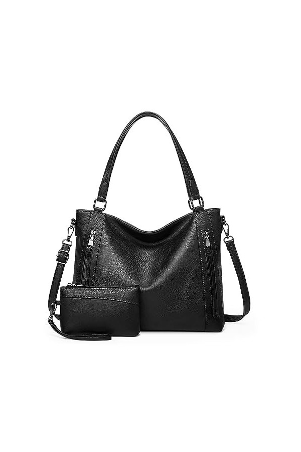 VINBAGGE Sac a Main Femme en PU Sac Fourre Tout Femme Ensemble Petit Sac Dépaule Sac Bandoulière Cabas Sacs Portés Main de 2