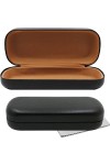 Olicky Étui à Lunettes Rigide, Boîte à Lunettes en Cuir PU, Portable Étui de protection pour Lunettes avec Chiffon en Microfi