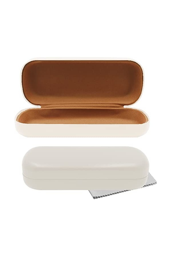 Olicky Étui à Lunettes Rigide, Boîte à Lunettes en Cuir PU, Portable Étui de protection pour Lunettes avec Chiffon en Microfi