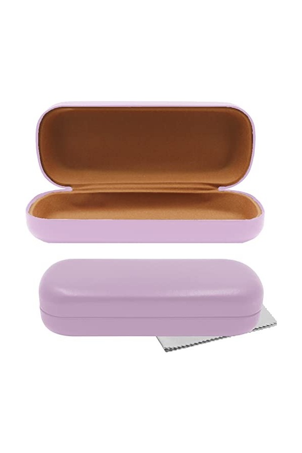 Olicky Étui à Lunettes Rigide, Boîte à Lunettes en Cuir PU, Portable Étui de protection pour Lunettes avec Chiffon en Microfi