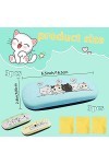 WACH AUF 3 Pièces Chat Mignon à Clapet Étuis à Lunettes Rigides avec 3 Chiffons Nettoyage Organisateur Lunettes Portable pour