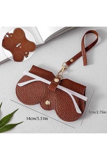 SJUNJIE Sac à Lunettes de Soleil en Cuir Souple,4 Pièces Etui Portable pour Lunettes de Soleil,éTui à Lunettes Portable en Cu