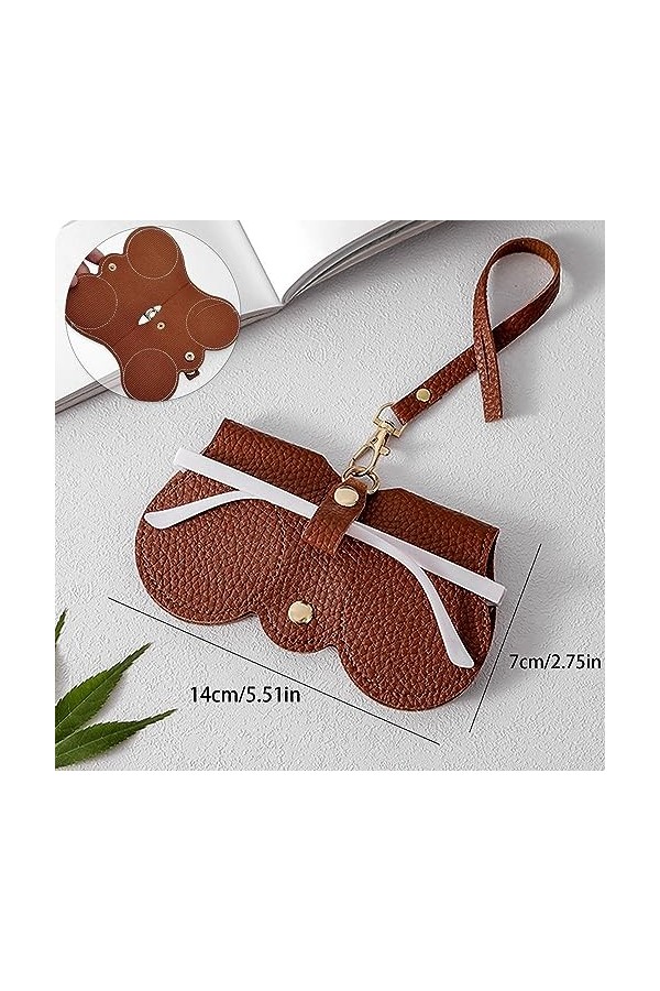 SJUNJIE Sac à Lunettes de Soleil en Cuir Souple,4 Pièces Etui Portable pour Lunettes de Soleil,éTui à Lunettes Portable en Cu