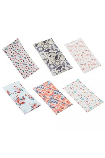 DULSPUE 6 pcs Étui à lunettes en cuir, PU Cuir Portable Voyage souple Lunettes de soleil Pochette Lunettes Sac pour femmes ho